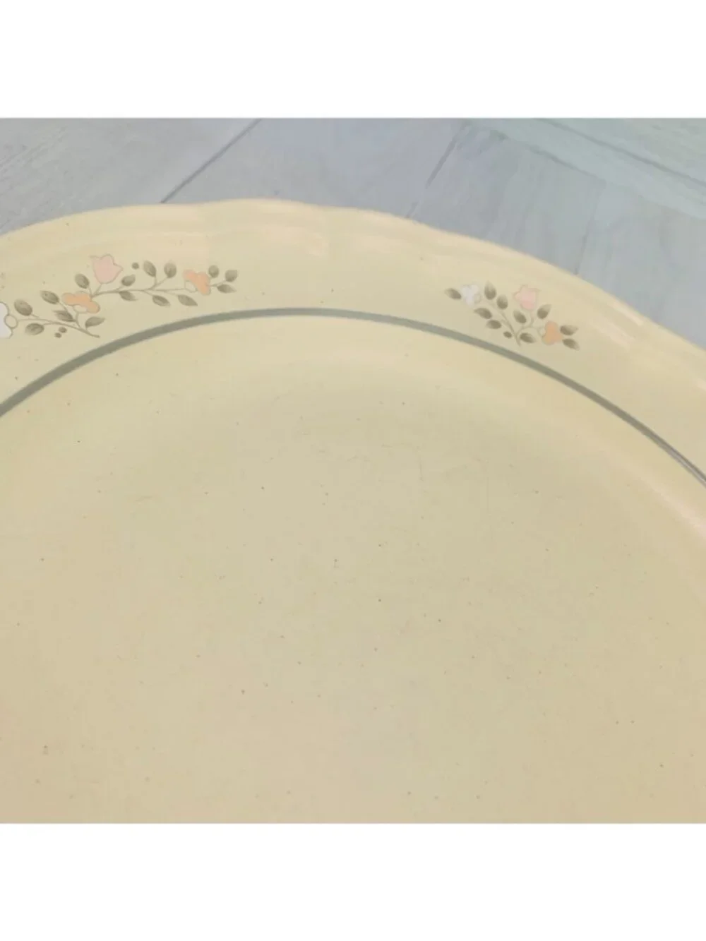 Pfaltzgraff REMEMBRANCE Stoneware Scalloped Floral Rim USA Dinner Plate Set of 4